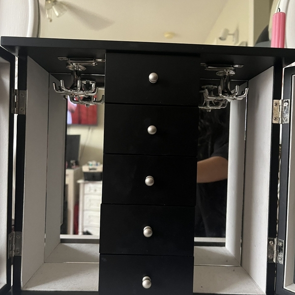 Wood & Glass Jewelry Armoire - Picture 3 of 7